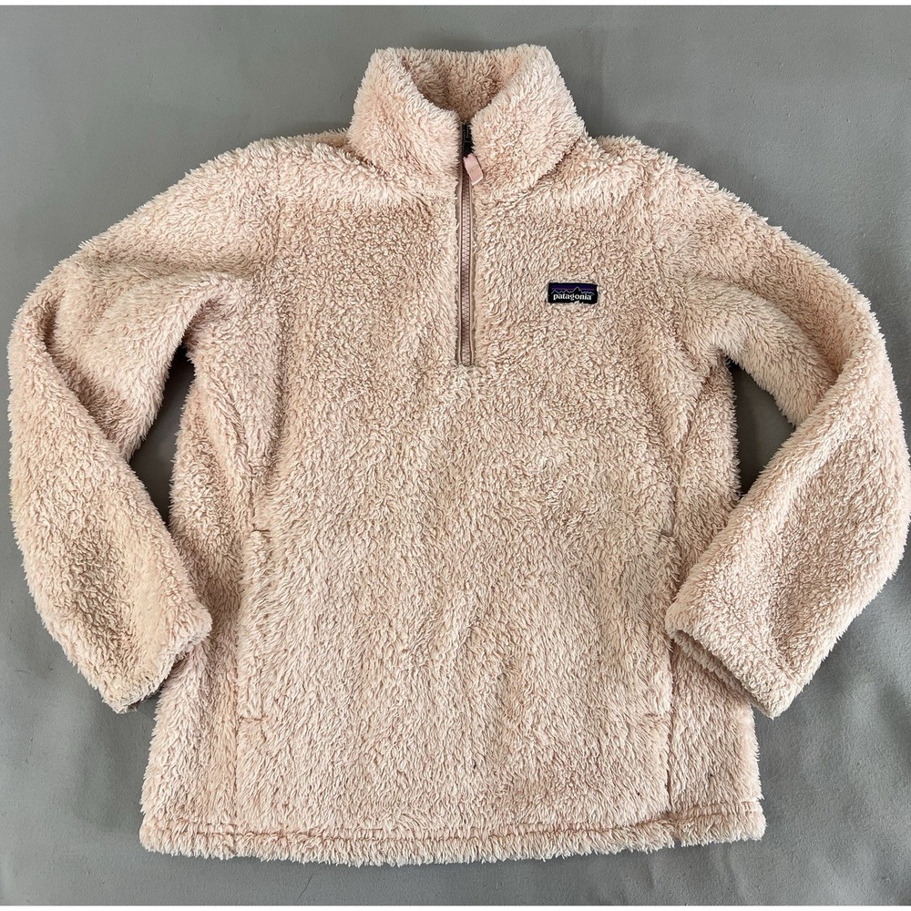 Patagonia Los Gatos 1/4‎ Zip Fleece Pullover Jacket Girls Size M 10  Fuzzy